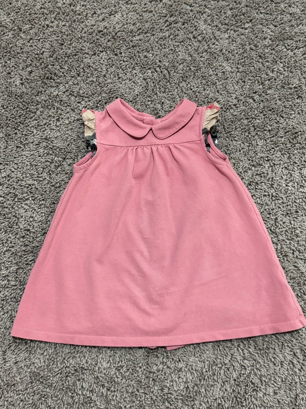 Burberry Girls Pink Cotton Dress - 12M